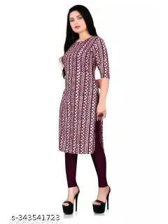 <strong>Women's Crepe Straight Kurta Kurti For Women</strong>