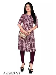 <strong>Women's Crepe Straight Kurta Kurti For Women</strong>