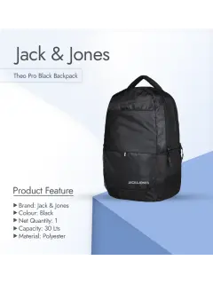 <strong>Jack & Jones – Theo Pro Black Backpack</strong>