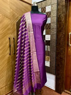 <strong>Purple Banarasi silk suits</strong>